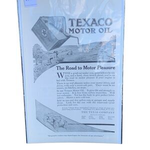 Vintage 1912 Texaco Motor Oil The Road to Motor Pleasure AD Advertisement